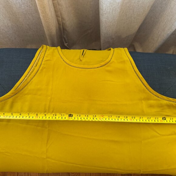 J Crew Drapey sleeveless top with ladder trim, size 24 in Faded Avocado - Picture 4 of 5